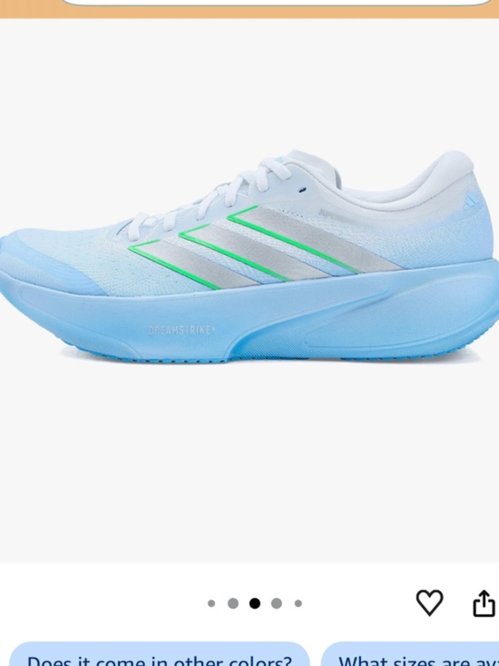 Adidas Supernova Rise 3 Blue Silver  Running Shoes Size 7.5